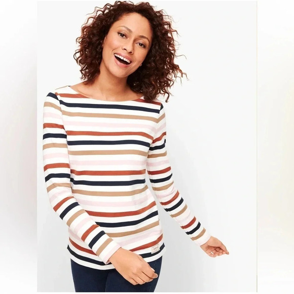 Talbots Rose Stripped Long Sleeve Tee - Picture 1 of 8